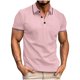 thumbnail image 2 of pstuiky camisetas de hombre, Blusa de manga corta transpirable con cuello vuelto y botones de colores lisos para hombre ropa de hombre m, 2 of 6