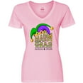 thumbnail image 3 of Inktastic Mardi Gras New Orleans Louisiana Jester Hat Women's V-Neck T-Shirt, 3 of 5