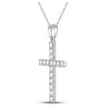 thumbnail image 2 of 10kt White Gold Womens Round Diamond Cross Pendant 1/2 Cttw, 2 of 2