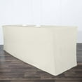 thumbnail image 2 of Efavormart 8FT Fitted IVORY Polyester Rectangular Table Cover for Wedding Party Dining Banquet Restaurant Kitchen Home and Multi-Use, 2 of 6