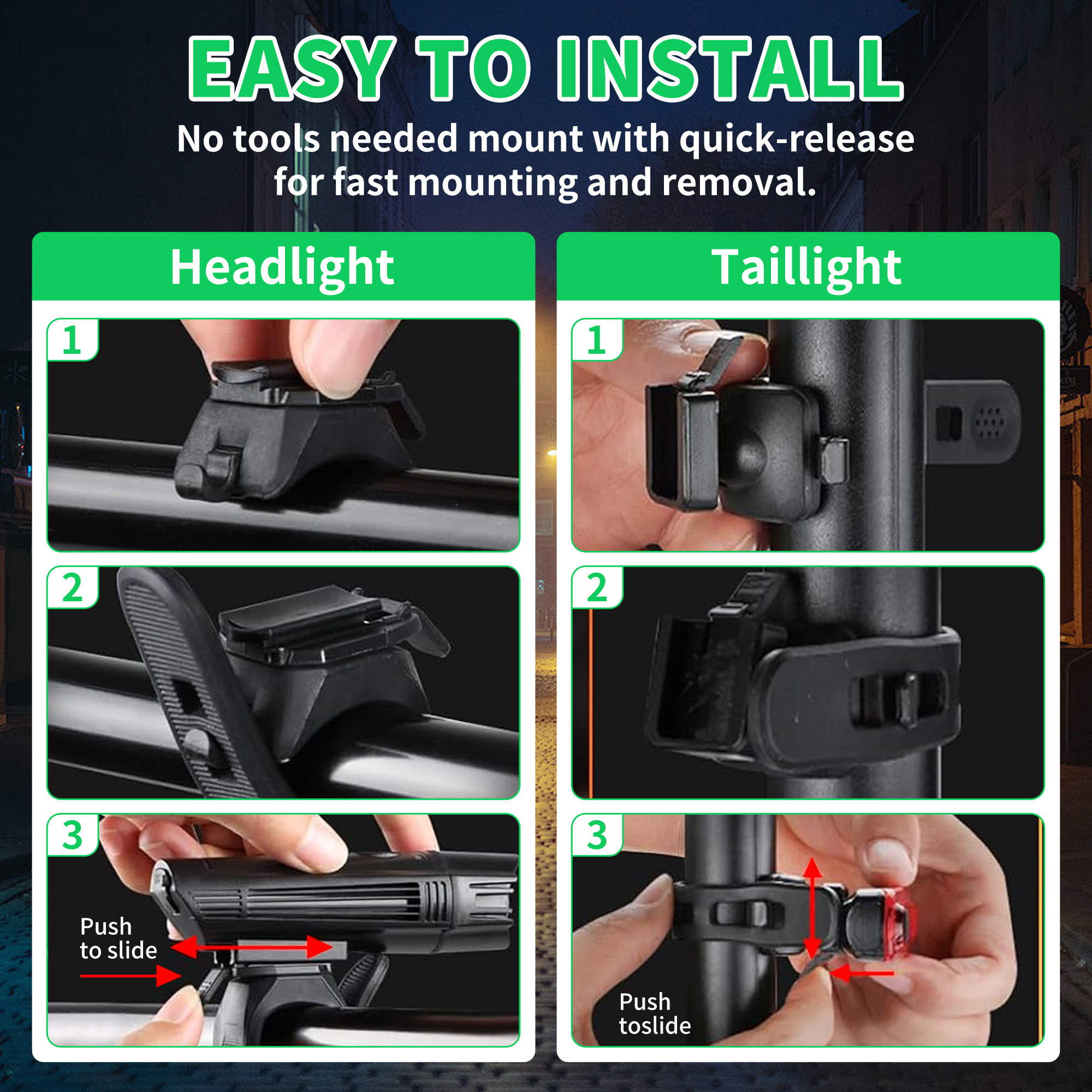 Busatia Ultra Bright USB Rechargeable Bike Light Set photo 5