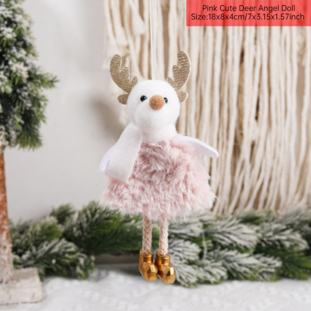 Christmas Elf Boy Doll Kids Gift 2024 New Year Xmas Tree Decor Plush Angel Pendant Christmas Decor 2023 Navidad Home Decor Noel