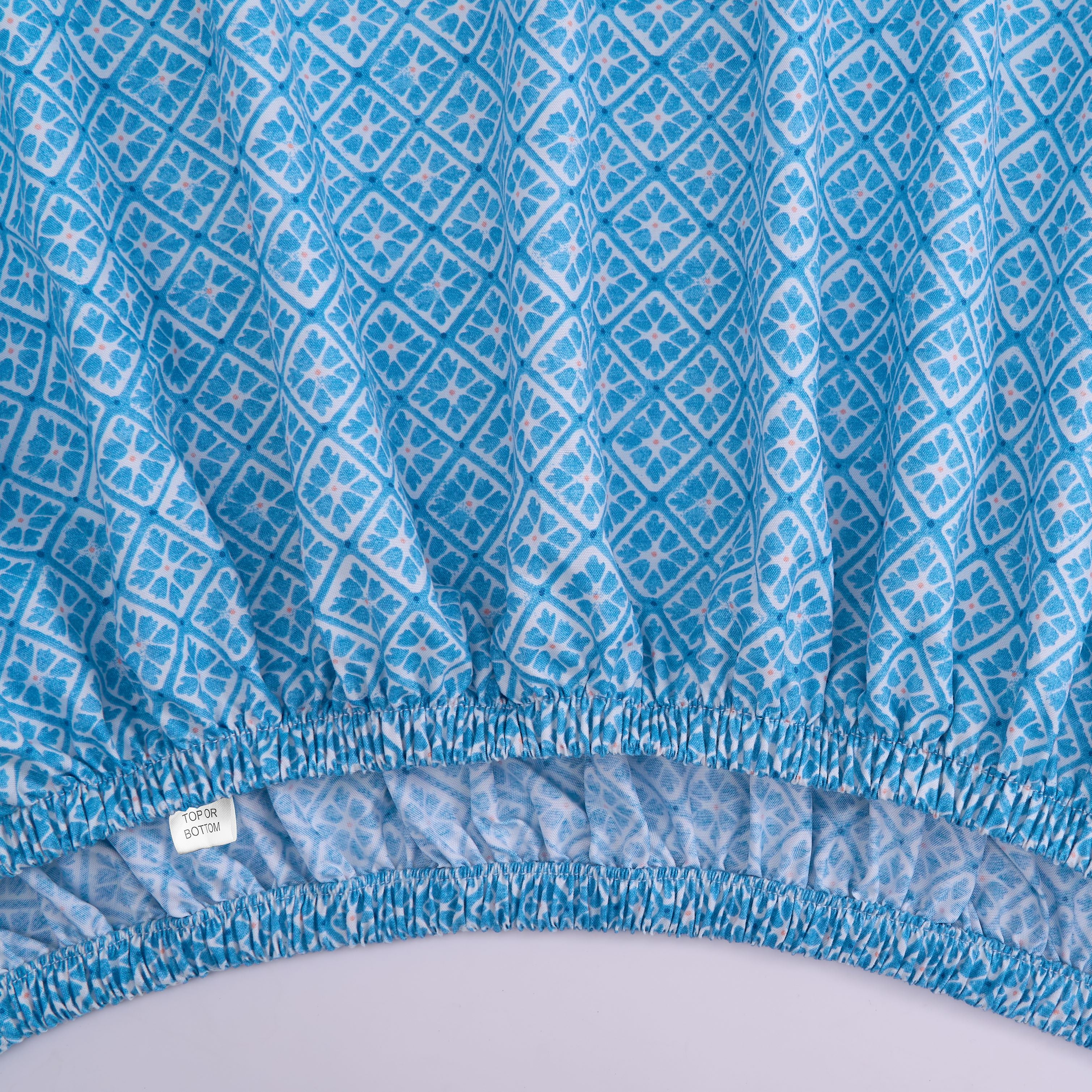 Mainstays by Becky G. & Alejandra 3-Piece Blue Cool Geo Super Soft Microfiber Bed Sheet Set, Twin-XL