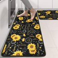 thumbnail image 2 of Kitchen Rugs Sets Of 2,Black Sunflower Word Pattern Anti Fatigue Kitchen Mat Rugs Non Slip Washable,Decorative Kitchen Floor Mats for Kitchen,Sink,Laundry,17"x47"+17"x47", 2 of 5