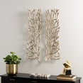 thumbnail image 2 of DecMode Gold Aluminum Metal Inspired Coral Wall Decor (2 Count), 2 of 14