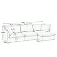 thumbnail image 2 of Convertible 3 Seater Deep Seat Sofa , Chenille Sectional Sofa Couch with Slip-cover and Ottoman, Comfortable L Shape Couch with Back Cushion and Pillow for Living Room, Apartment, Beige, 2 of 7