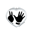 thumbnail image 1 of Two Five Gesture Outline Pattern Heart Mirror Travel Magnification Portable Handheld Pocket Makeup, 1 of 3