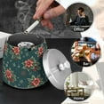 thumbnail image 4 of Yayeee Ashtray with Lid for Cigarette Smokeless Stainless Steel Home Ash Holder, Floral Christmas, 4 of 7