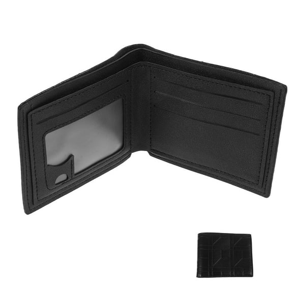 Raindrops Black PU Bifold Wallet for Men with Elegant Touch and Card Storage