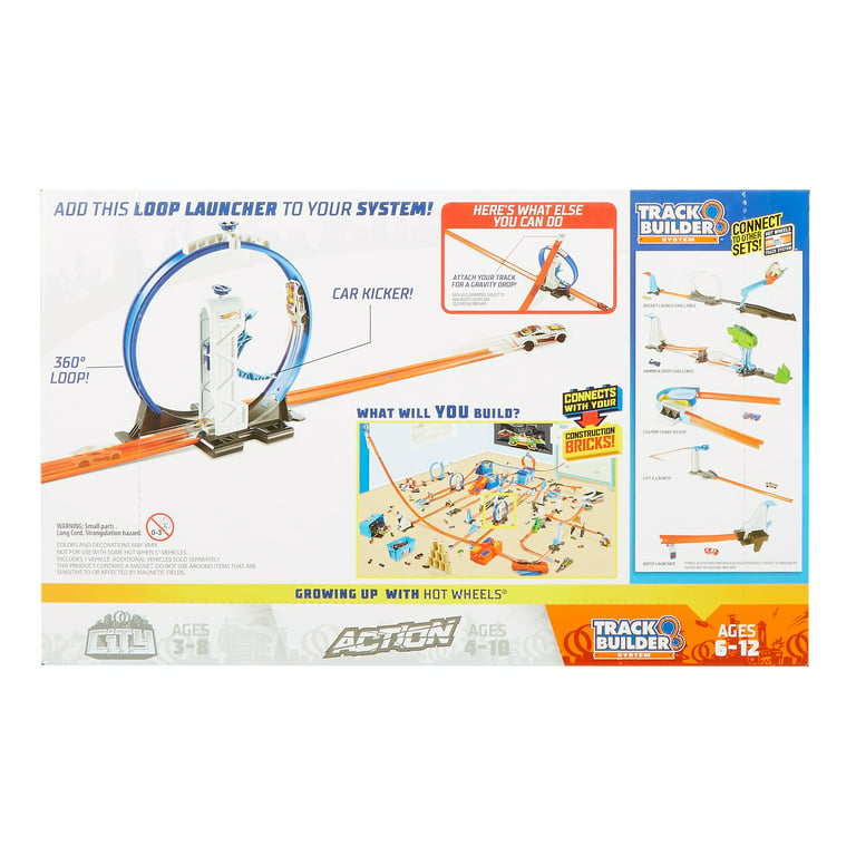 Hot Wheels Track Builder TB-7 Loop Base Track & Manual Rubber Band Launcher