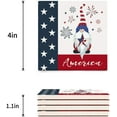 thumbnail image 3 of RYLABLUE Independence Day Gnomes Set of 6 Coaster for Drinks, Absorbent Ceramic Stone Coasters Cup Mat with Cork Base for Home Kitchen Room Coffee Table Bar Decor, 3 of 4