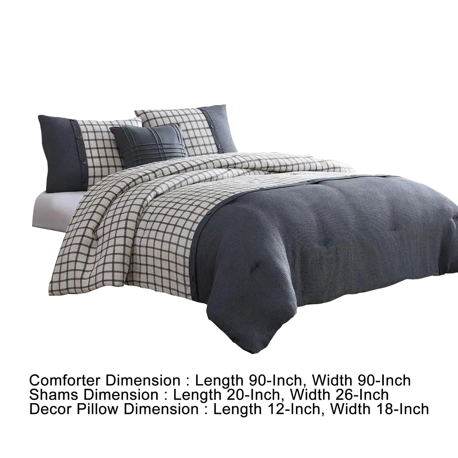 Owen 4 Piece Queen Comforter Set Squared The Urban Port White Gray Walmart