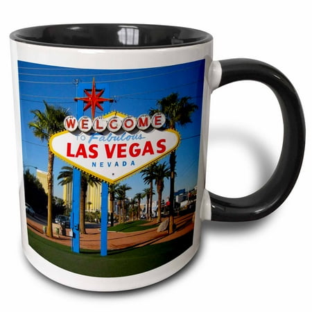 Las Vegas Container - 3dRose Welcome To Fabulous Las Vegas, NV, Two Tone Black Mug, 11oz
