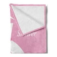 thumbnail image 2 of Bridal Shower Soft Flannel Fleece Throw Blanket, Celebration Bride Party Wedding Dress with Shadow Backdrop Image, Cozy Plush for Indoor and Outdoor Use, 70" x 90", Pale Pink and White, by Ambesonne, 2 of 5