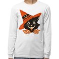 thumbnail image 2 of Vintage Witch Cat Long Sleeve Shirt Unisex Large White, 2 of 5