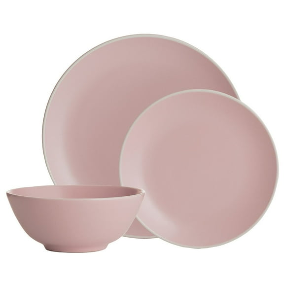 Mason Cash Classic Collection Stoneware Dinnerware Set, Pink, 12 Piece