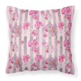 thumbnail image 1 of "Treasures BB7502PW1818 Watercolor Pink Grey Stripes Outdoor Canvas Pillow, Multicolor" Caroline's Treasures BB7502PW1818, 1 of 1
