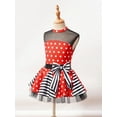 thumbnail image 5 of YIZYIF Little Girls Ballerine Sleeveless Tutus Dress Polka Dots Sequins Modern Jazz Latin Dance Costume,Sizes 4-14 Red 14, 5 of 7