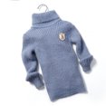 thumbnail image 6 of Spazoro Boys Turtleneck Knit Sweater, High Neck Long Sleeve Solid Color Regular Fit Fuzzy Plush Basic Pullover Knitwear for Kids Sky Blue Size 3-4T, 6 of 6
