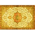 thumbnail image 1 of Ahgly Company Machine Washable Indoor Rectangle Medallion Yellow Traditional Area Rugs, 6' x 9', 1 of 4
