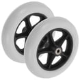 thumbnail image 1 of UPOUART 2 Pcs Roues de Marche avant Pneus de Remplacement Gris pour Fauteuils Roulants Chariots de Courses et Poussettes, 1 of 6