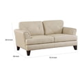 thumbnail image 6 of Lisa 71 Inch Loveseat- Cream Top Grain and Split Leather Brown Solid Wood, 6 of 6