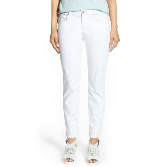 Eileen Fisher Plus Size Organic Cotton Skinny Jeans White ( 24 )
