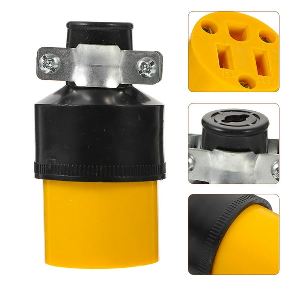 KALLORY 1Pcs Extension Cord Ends Female Plugs For Cords Yellow For Residential Use