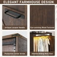 thumbnail image 6 of ChVans 72.8''H Armoire Wardrobe Closet with Sensor Light and 2 Drawer, Farmhouse Bedroom Armoire Cabinet with Hanging Rod, Wooden Wardrobe Cabinet with folding sliding barn door for Bedroom, 6 of 10