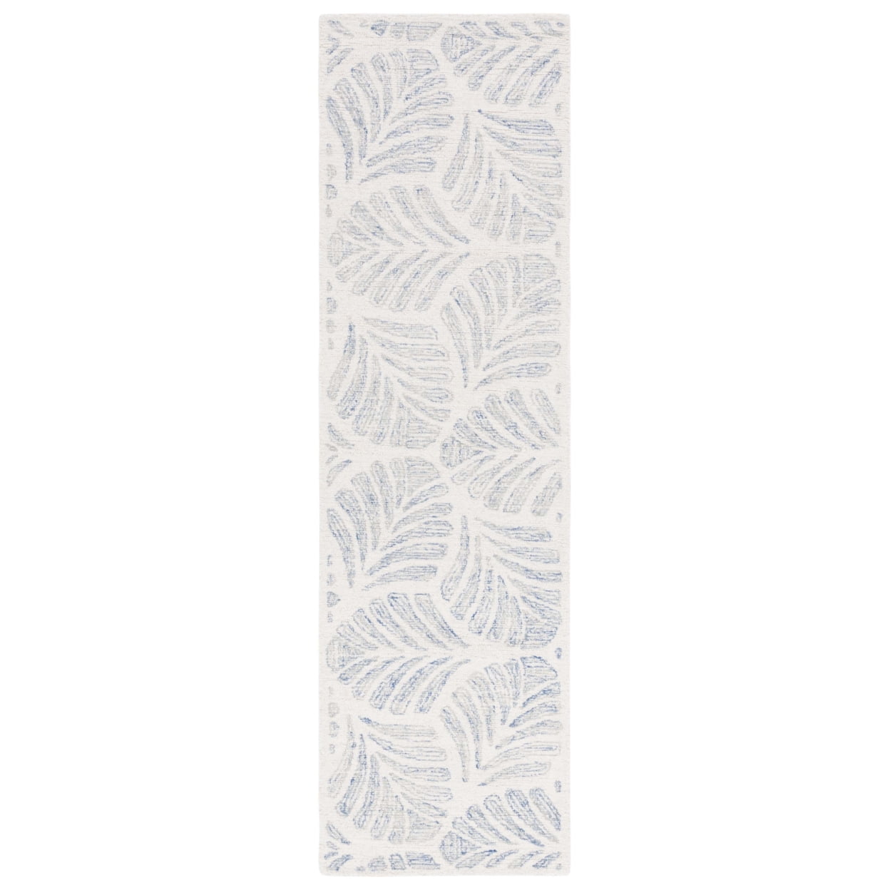 SAFAVIEH Jardin Cyan Leaves Area Rug, Ivory/Blue, 5' x 8'