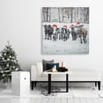 thumbnail image 2 of Curious christmas cows - 36"x36" canvas - Print on demand, 2 of 5