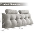 thumbnail image 2 of ANMINY Triangular Headboard Pillow Teddy Velvet Removable Cover Vacuum-Packed Neck Support Roll Side Pockets Queen, 2 of 6