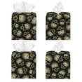 thumbnail image 2 of Uemuo funny Retro Skull Tissue Box Cover Holder, Square with Bottom Belt - PVC Leather Decorative Organizer for Tabletop, Bathroom, Car, Office, 2 of 8