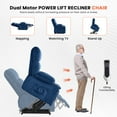 thumbnail image 6 of Sesslife Large Power Lift Recliner Chair, Lift Recliners with Knead Massage and Heat for Elderly, Single Lift Chair Reclining Sofa Chair with Extended Footrest, Cup Holders, USB Charging Ports, Blue, 6 of 12