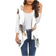 thumbnail image 1 of Women's Plus Size Cardigan Casual 3/4Sleeve Fashion Comfortable Pockets Printing Cardigan Top Blouse Beach on Clearance, 1 of 5