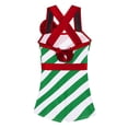 thumbnail image 4 of Yruioon Kids Girls Christmas Candy Cane Leotards Striped Jumpsuit Ballet Dance Unitards Halloween Green 14, 4 of 5