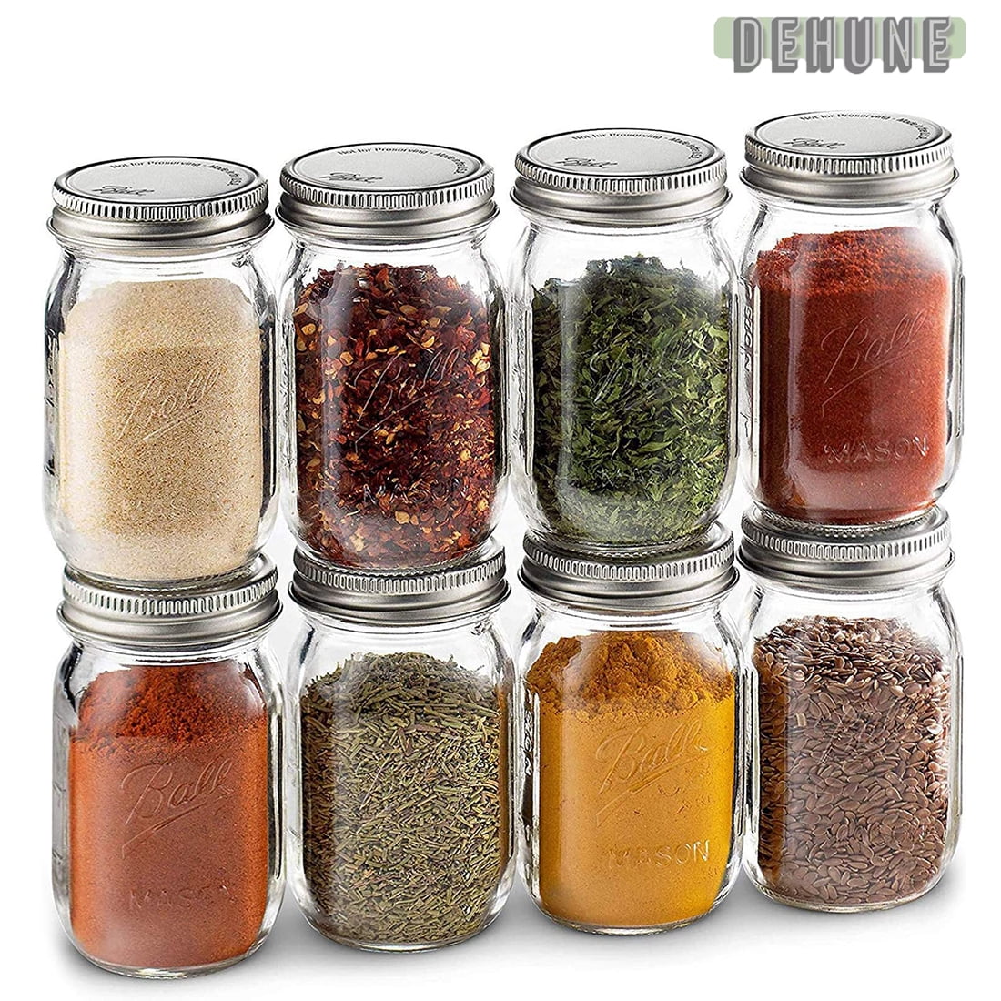 small glass jars spices