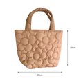 thumbnail image 3 of Bolsa acolchado de algodón acolchado con asa superior para mujer (marrón) Ehuebsd Para Estrenar, 3 of 8