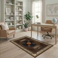 thumbnail image 2 of ODIKA 4'x6' Washable Area Rug Non-Slip, Chair-Friendly, Flatwoven Music Record Vintage Radio Note Border Round Cd Disc Retro Vinyl Refined for Home Office, Under Desk, 2 of 7
