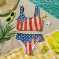 thumbnail image 4 of Grblisyd 4th of July Girl's 2 Piece Swimsuit Set American Flag Cute Bathing Suit Scoop Neck Independence Day Bikini Sets, 4 of 6