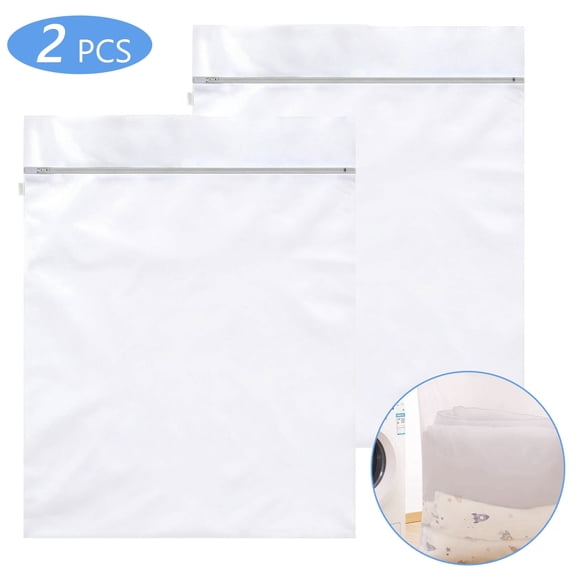 Hengbo 2 Pcs Extra Large Mesh Laundry Bag 35 x 43 inch Honeycomb Washing Bag with Zipper for Bedding Blankets Clothes Travel Storage
