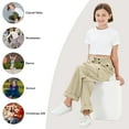 thumbnail image 6 of Rolanko Girls Cargo Pants Wide Leg Loose Cargo Trousers with Pockets Streetwear Kids Pants 4-15 Years, 6 of 6