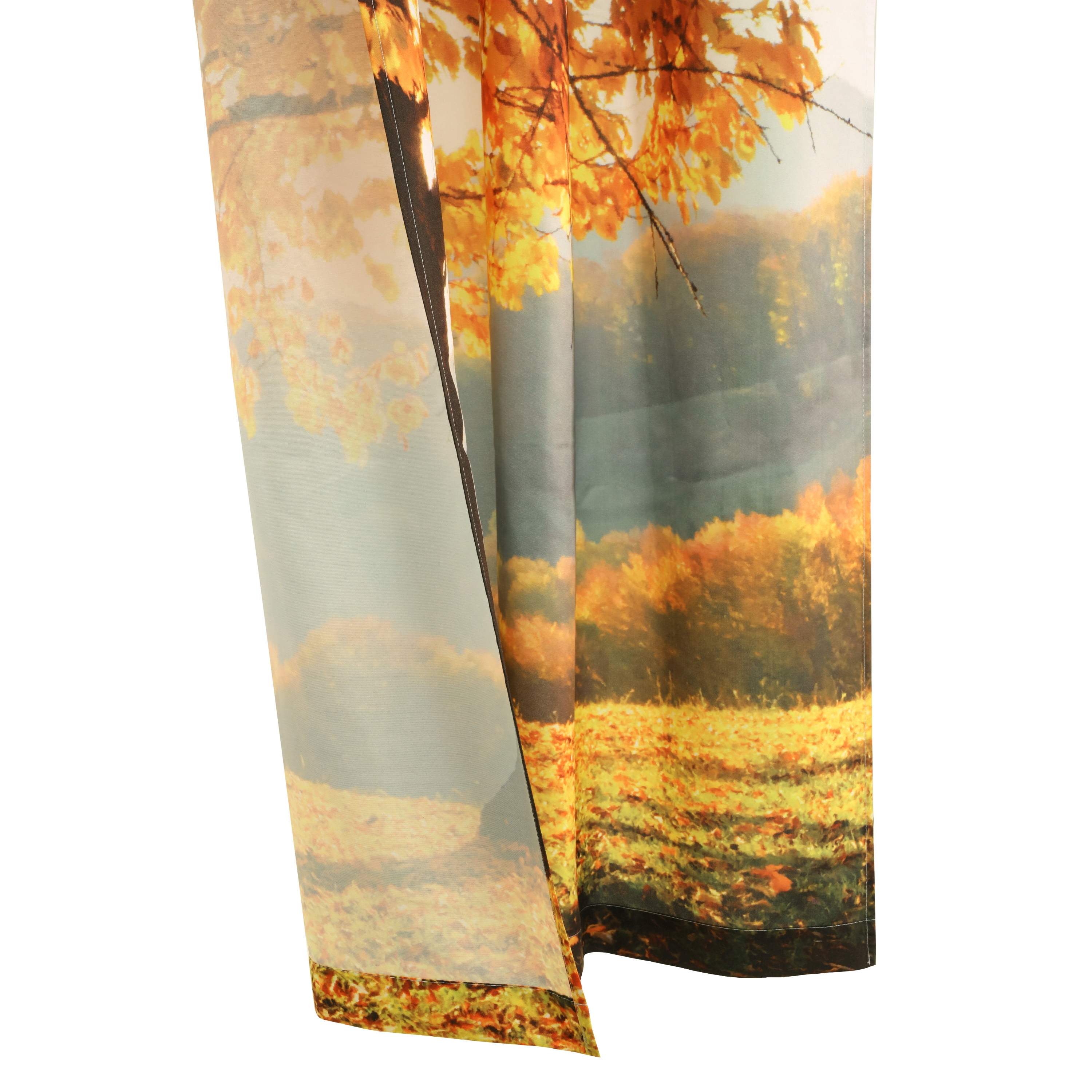 Fall Tree Digital Panoramic Print Curtain Pair 76" x 84" in Multi