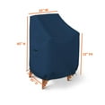 thumbnail image 3 of Stackable Chair Cover 12 Oz Waterproof - 100% Weather Resistant PVC Coated Patio Furniture Cover with Air Pockets & Drawstring for Snug Fit (25W x 35D x 45H x 15 FH, Blue), 3 of 6