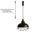 thumbnail image 5 of FSLiving Adjustable Height H-Type Track Pendangt Light with E26 Walnut Base & Black Metal Shade 11.8",Vintage Lamp for Home Kitchen Farmhouse,Customizable - 1 Light, 5 of 7