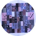 thumbnail image 1 of Ahgly Company Indoor Round Abstract Blue Contemporary Area Rugs, 8' Round, 1 of 4