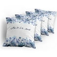 thumbnail image 5 of Ambesonne Watercolor Throw Pillow Cover 4 Pack, Blue Flowers Leaves, 18", Royal Blue Pale Blue, 5 of 7