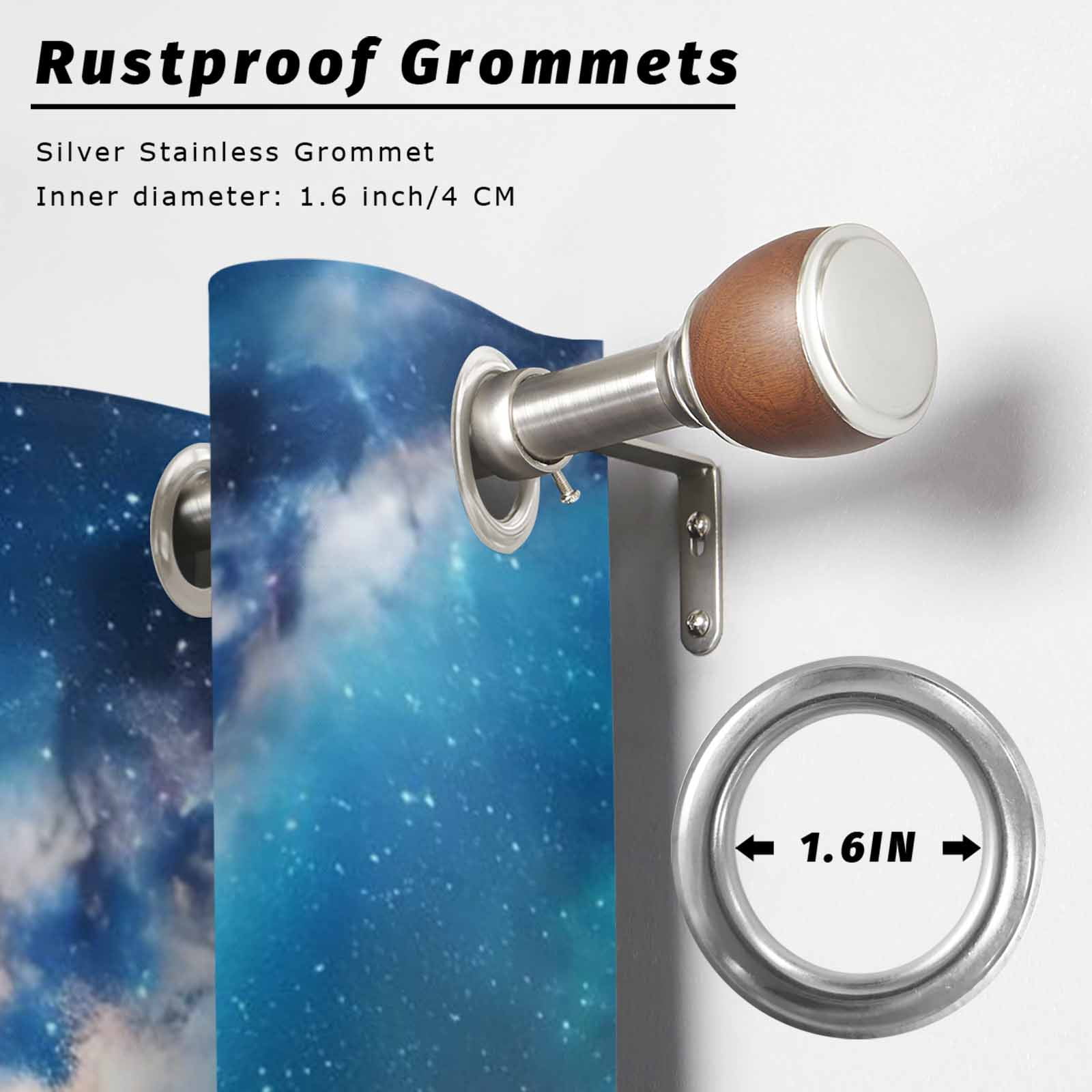 Celestial Arena Outdoor Curtains for Patio, Art Galaxy Stadium Cinematic Dreamy Deep Blue Sunshade Privacy Drapes Grommet Waterproof Outside Curtains for Porch/Cabana/Balcony 54"x 108", 1 Panel