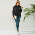 thumbnail image 2 of Defitshape Women's Long Sleeve Hoodie Cut Out Soft Heart Top Fall Fashion Sweatshirt Cute Casual Comfy Thick Pullover Black Medium, 2 of 4