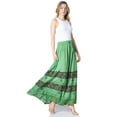 thumbnail image 4 of Sakkas Sandra Women's Casual Long Maxi Boho Gypsy Skirt Elastic Waist & Pockets - Sage Green - One Size, 4 of 5